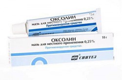 Оксолин-АКОС, мазь наз. 0.25% 10 г №1