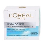 Гель-крем для лица, L'Oreal (Лореаль) 50 мл Трио Актив свежесть ультра-увлажнение для нормальной и смешанной кожи